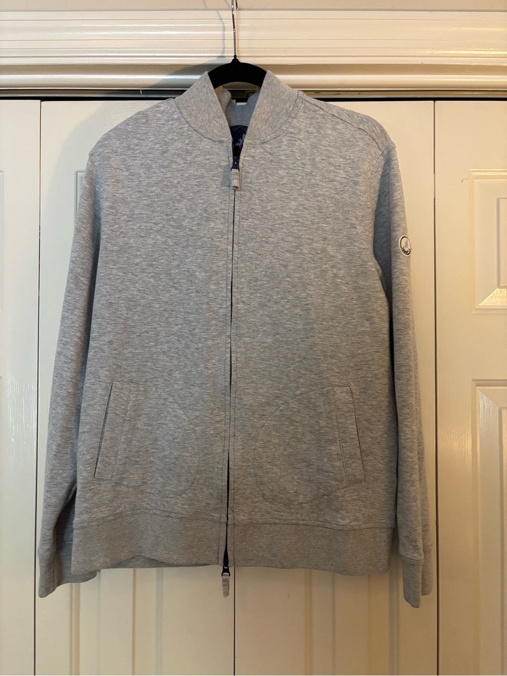 Johnnie-O Dierks Knit Baseball Grey Full Zip Jacket
